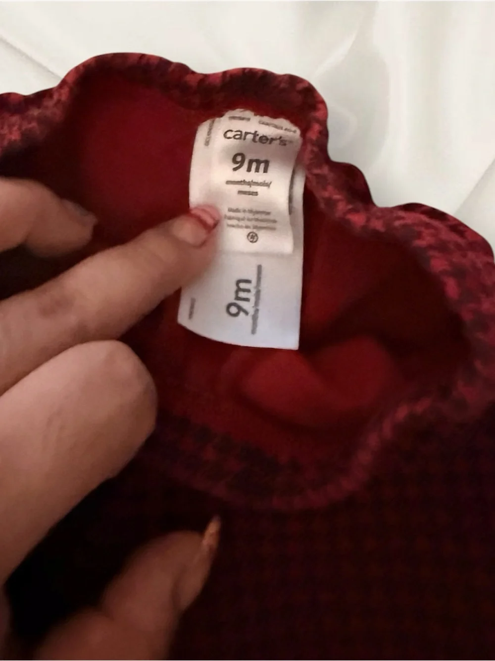 Carter's Red and Black Houndstooth Pajama Bottoms for Kids
